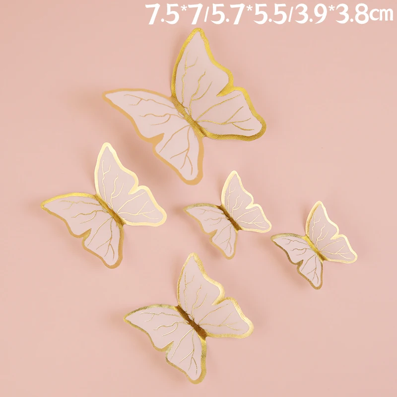Elegant White Butterfly Cake Topper Set for Wedding and Party Decorations