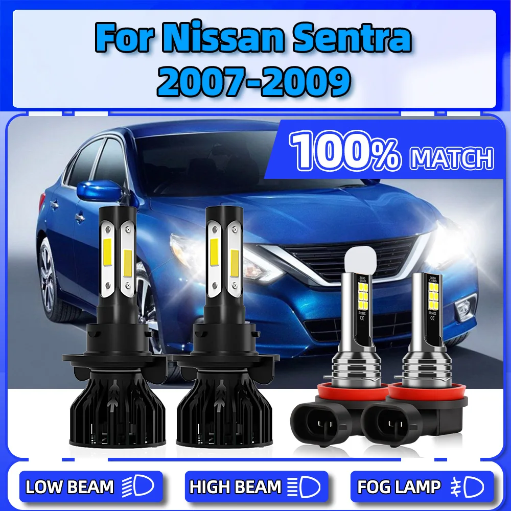 

40000LM H13 LED Headlight 240W Car Headlamps 12V H11 Fog Lamps 6000K Plug And Play Auto Lights For Nissan Sentra 2007 2008 2009