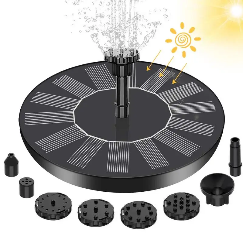 

1.2W Solar Bath Fountain Pump Small Waterfall Fountain Floating Water Pool Pond 6.7" Solar Powered Pump For Outdoor Garden Decor