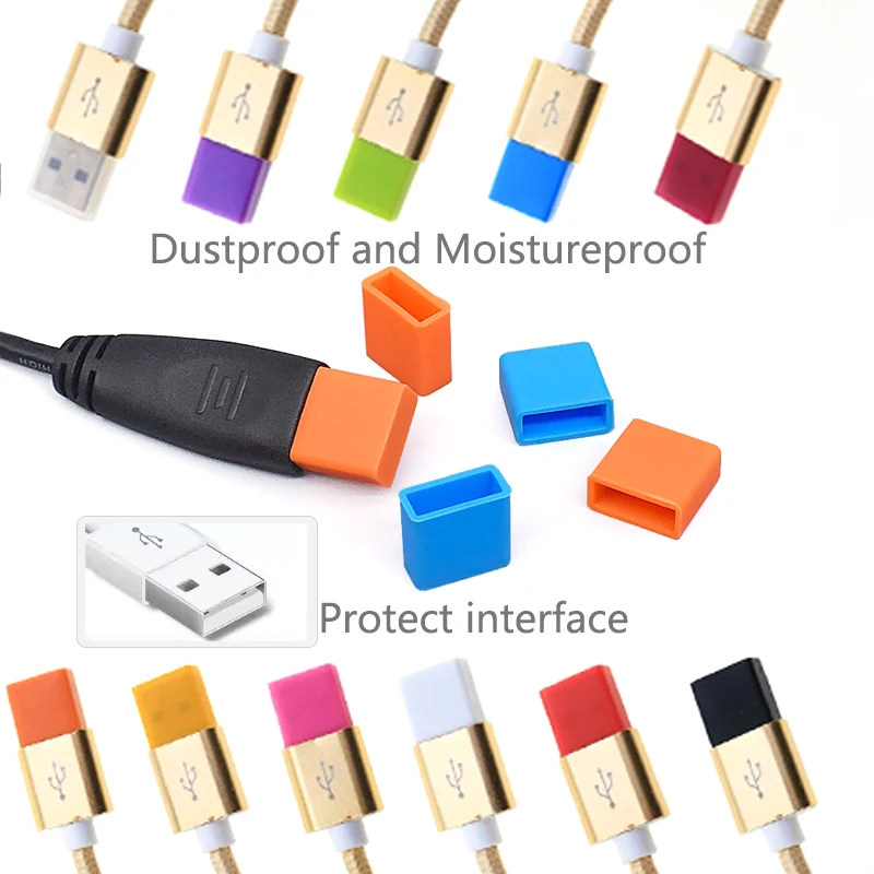 Set of 10 USB Dust and Moisture Protective Covers