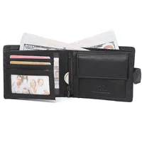 Rfid Genuine Leather Mens Wallet with Coin Pocket Bussiness Designer Mens Leather Wallet 2