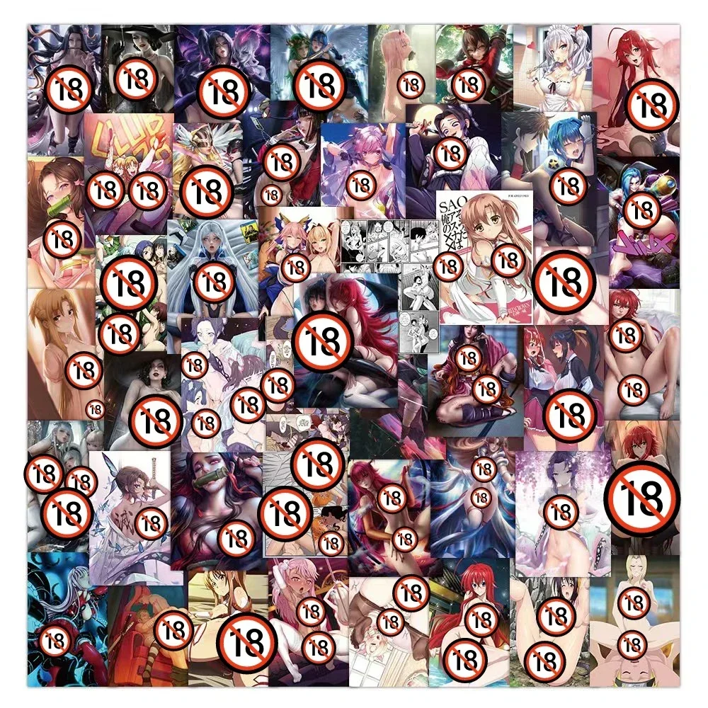 50pcs Waifu Hentai Anime Sexy Girls Cute Versatile Waterproof Stickers (18+) 3