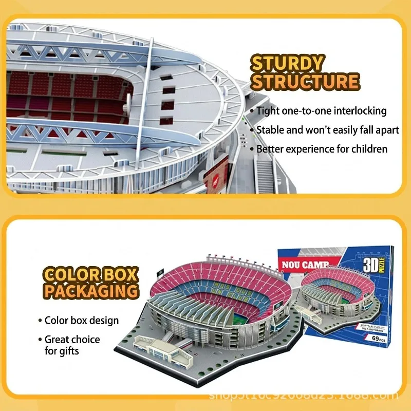 Miniature 3D Football Stadium Puzzle Toy - Perfect Gift