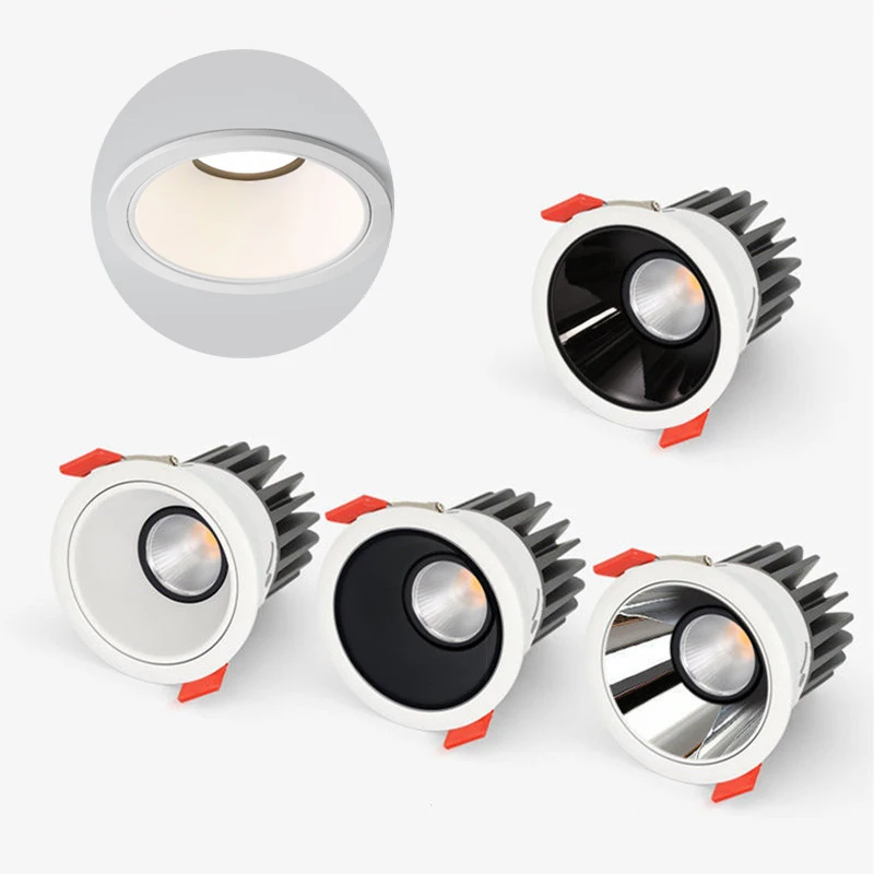 

Round LED COB Recessed Downlight 5W 7W 10W 12W For Kitchen Living Room Indoor Lighting Anti-glare Dimmable Ceiling Spot Light