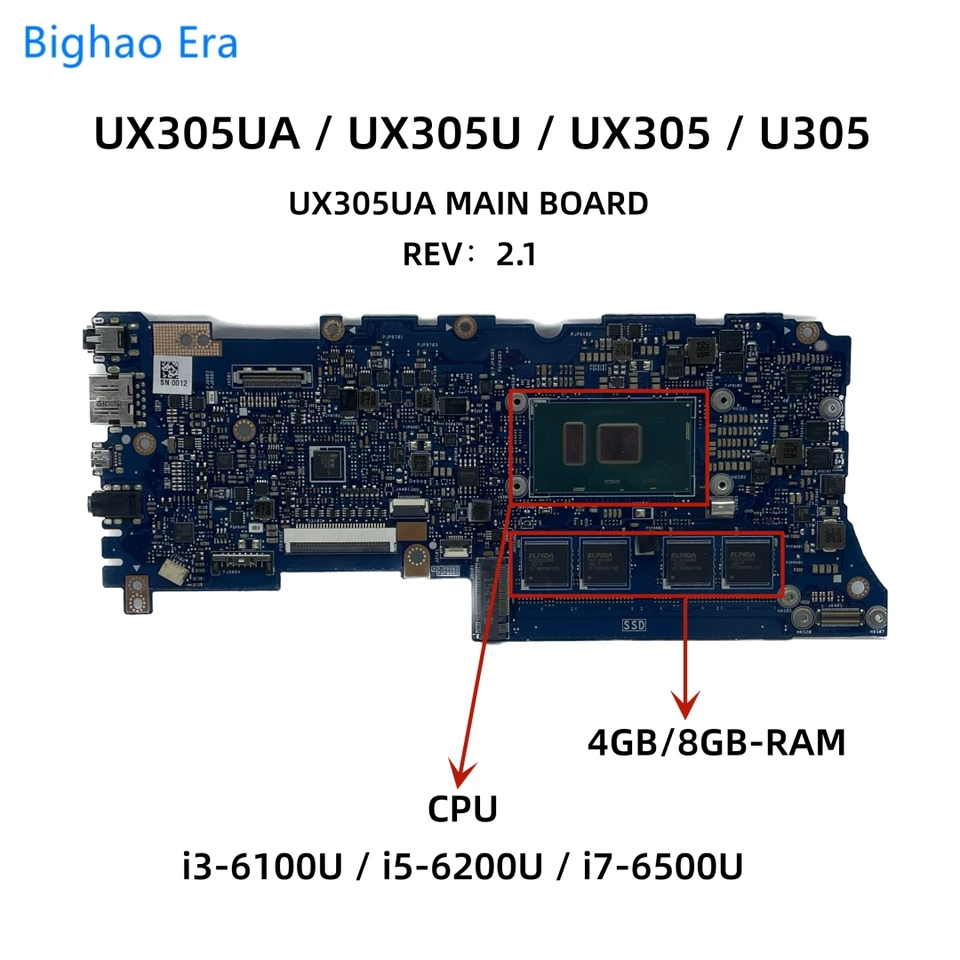 Asus Ux305c Asus Zenbook Ux305 Ram Upgrade UX305UA MAIN BOARD For