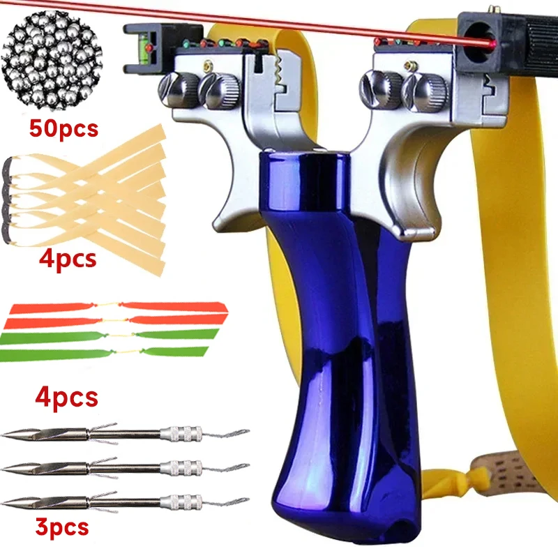 

Laser Slingshot Steel Ball Fishing Arrows Package Red Aiming Shooting Outdoor Hunting High Precision Practice Flat Rubber Band