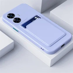 Candy Color Silicone Card Slot Wallet Holder with Camera Protection - Soft Back Cover - iPhone SE 4 (Light Purple)