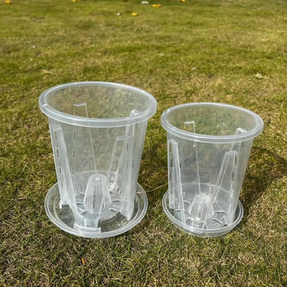 Clear Flower Pot Planter Cactus 10cm/12cm/14cm/16cm Durable PP Transparent Flower Pot Orchid With Holes For Home Office Desk