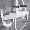 Upgrade White Hot Cold Bathroom Shower Set with LED Display Piano Keys Bath Shower Rain Shower Faucet Bathroom Accessories Brass 3
