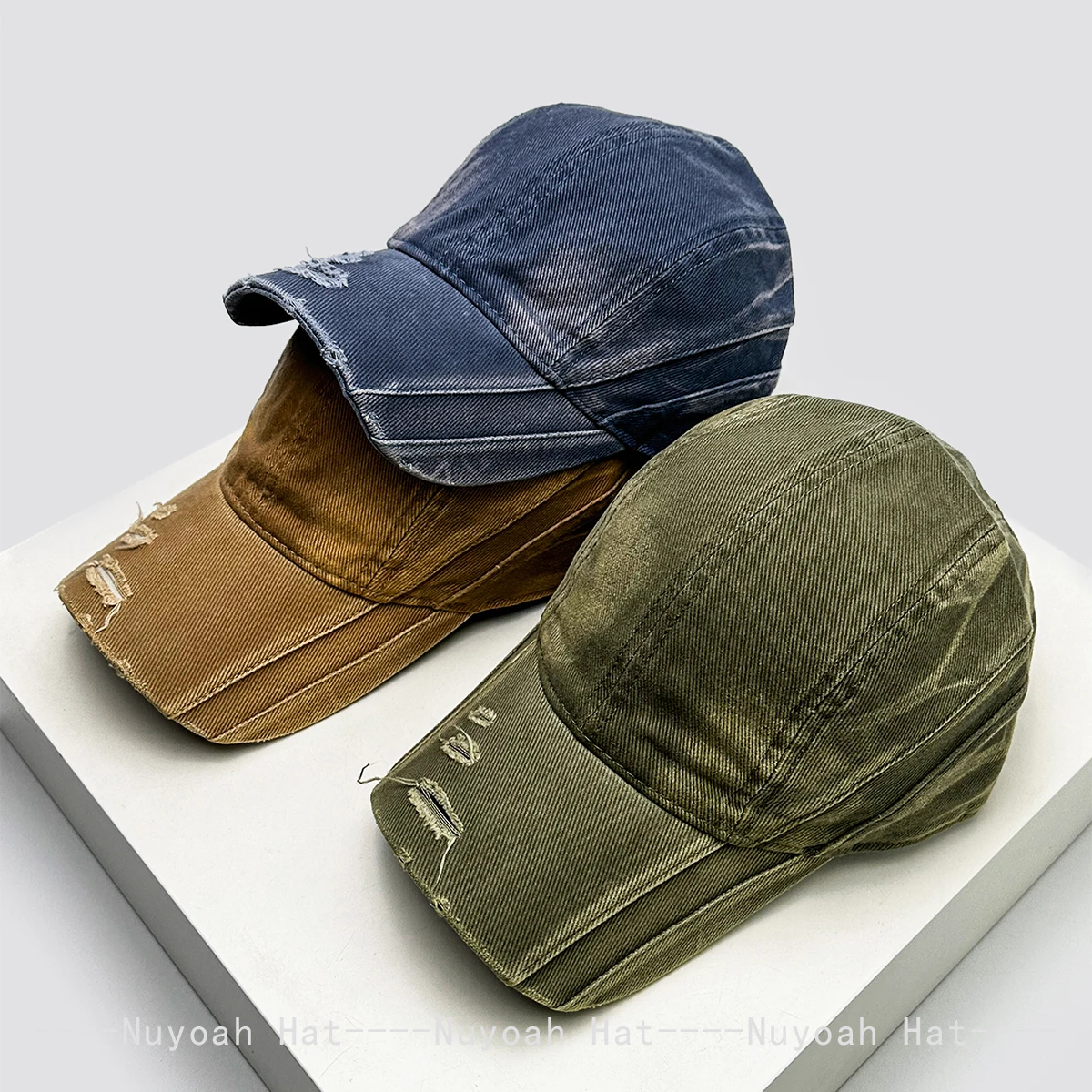 Neue Retro Bandhnu Baseballkappen für Damen und Herren mit Streifenmuster, Sonnenschutz, Vielseitig Einsetzbar, Street-Style Schirmmützen im Used-Look, Amerikanische Mode