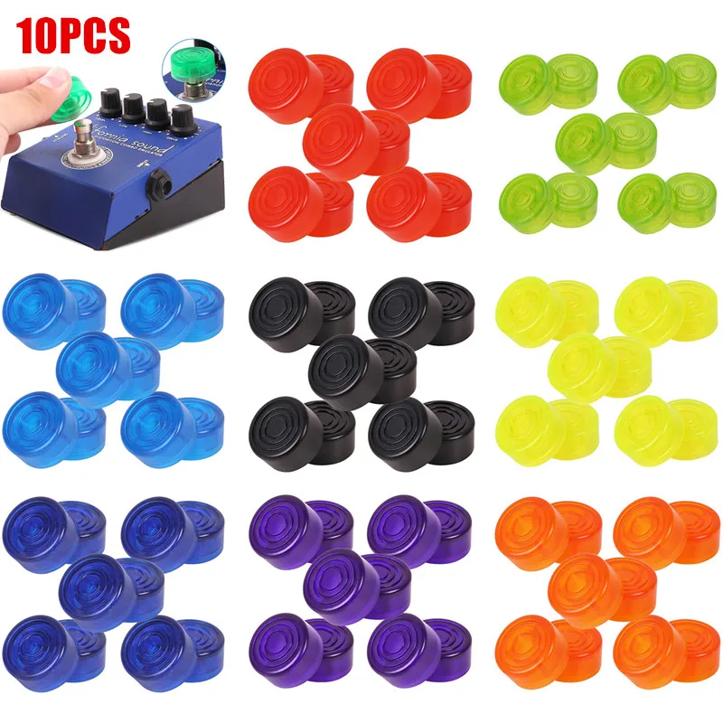 10Pcs/Pack Electric Guitar Effect Pedal Foot Nail Cap Amplifiers Candy Color Foot Switch Toppers Knob Accessories 2.5cm