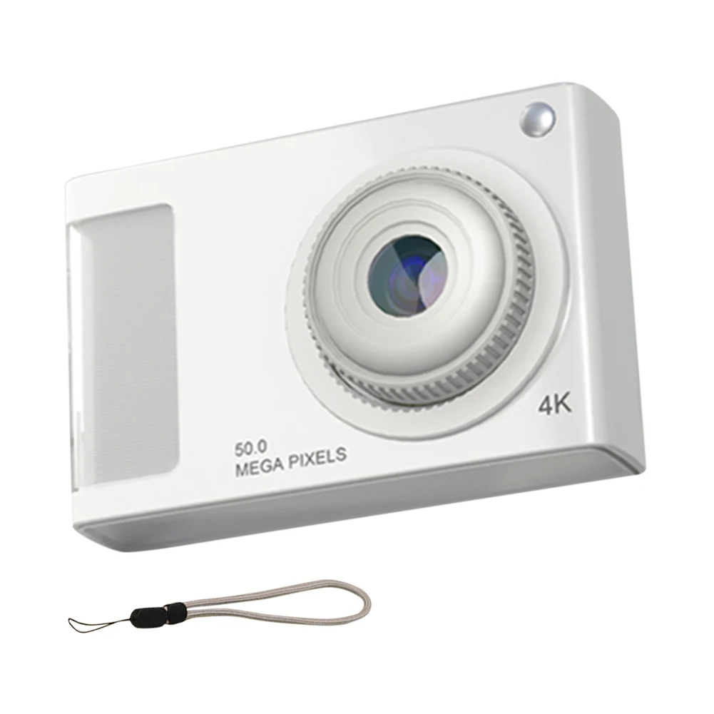 학생용 흔들림 방지 셀카 카메라, 48MP HD 미니 카메라, 2.4 인치 IPS 디스플레이, 16X 줌 비디오 카메라, 4K, 필 라이트, 어린이 선물