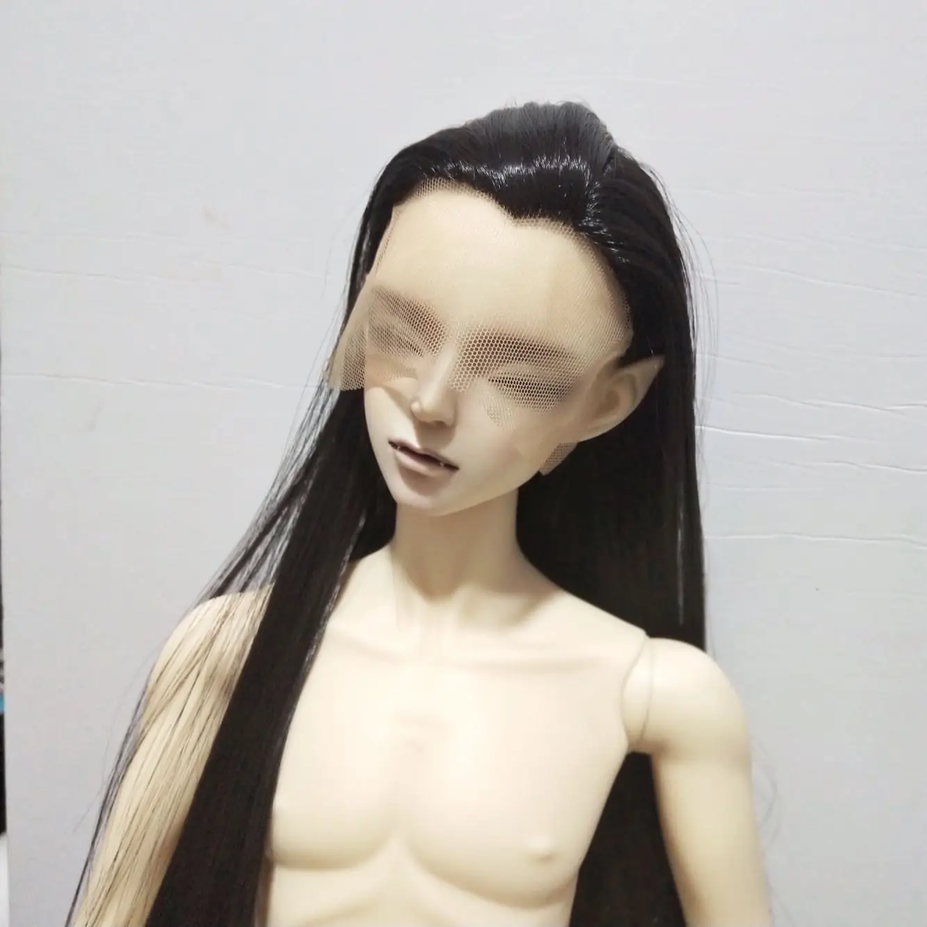 

BJD Doll wig suitable for 1/3 Uncle 8-9 9-10 size fashion new beauty pointy wig side parting single pointy rough black male hair