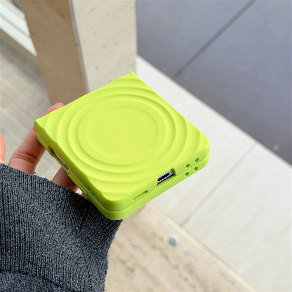 Candy Color Wavy MagSafe-Enabled Shockproof Case with Wireless Charging Compatibility