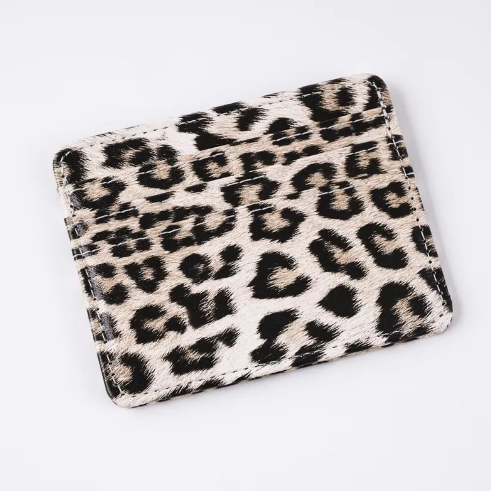 Classics PU Leather Leopard Print Card Wallet Slim Multi Slot Id Credit Card Holder Case Card Cover Purse Unisex
