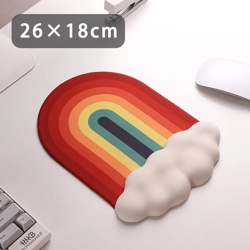 Mouse Pad Keyboard Rainbow Wrist Rest Memory Foam Silicone Ergonomic Mouse Pad for Desktop Office Computer Laptop Wrist Rest