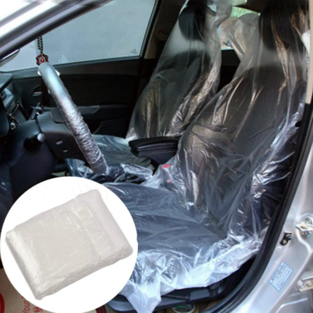 

100pcs Automotive Disposable Plastic Seat Cover General Transparent Seat Cover For Vehicle Automotive Supplies
