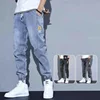 Loose Fit Trendy Men's Jeans Autumn Winter Sle Harlan Pants No Iron Workwear Cotton Denim mid Waist Zipper Casual Long Trou...