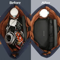 BANGE New Unisex Polyester Light Waterproof Digital USB Cable Storage Hand Bag, Electronics Travel Bag Organizer for Cable Case 4