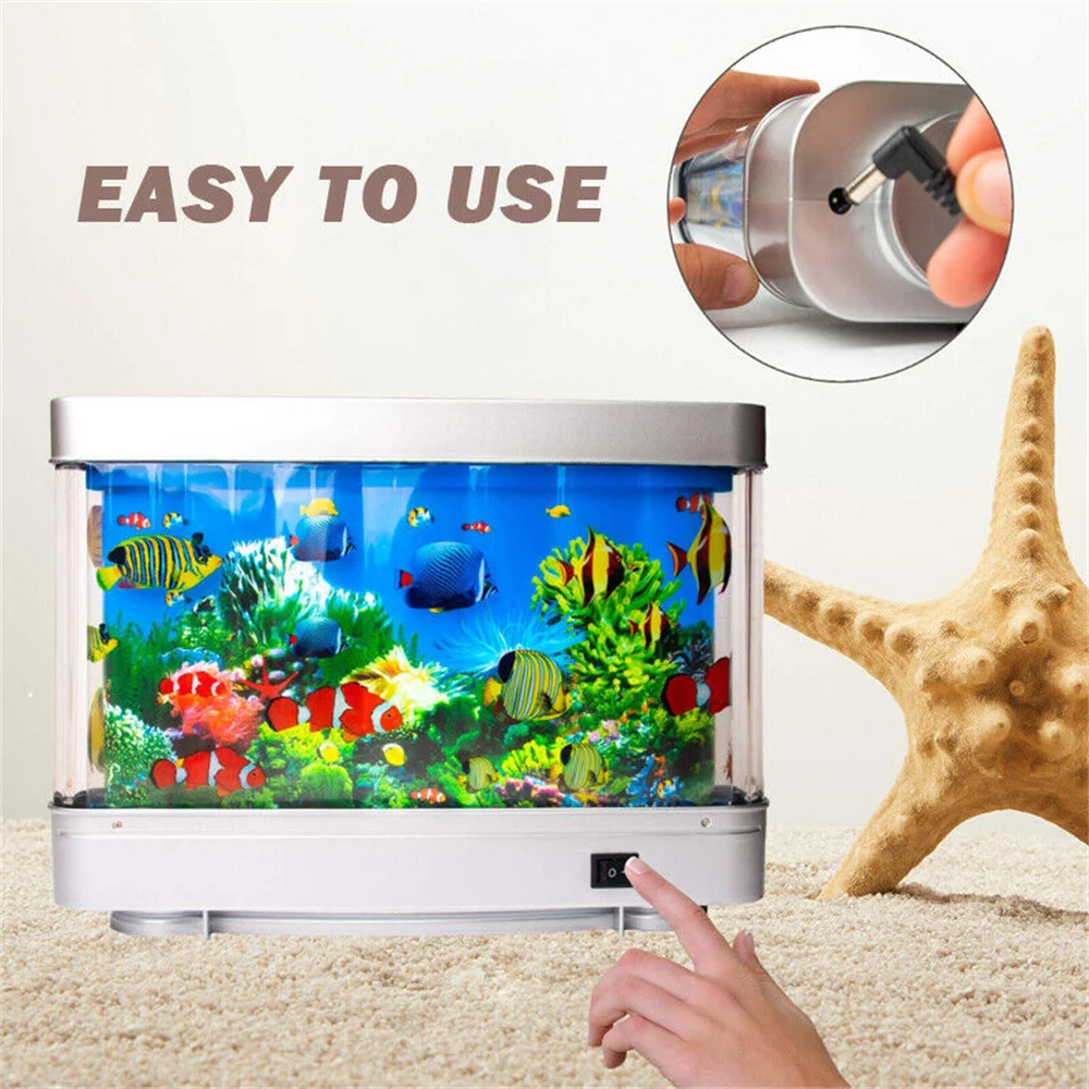 Artificial Tropical Fish Tank Simulated Ornamental Fish Lamp Virtual Ocean Dynamics Led Table Lamp Home Room Decoration