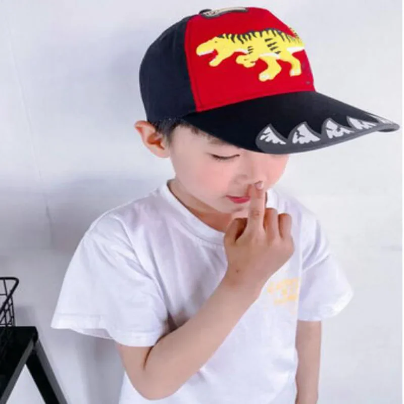 Fashion Boy Hats Outdoor Sun-protective Children Caps 3D Dinosaur Cute Cotton Kids Hat Autumn Sport Baby Baseball Cap