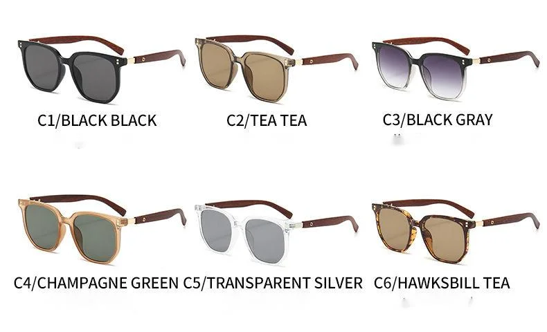 Gafas de sol redondas para mujer con patillas efecto madera_voghion.com
