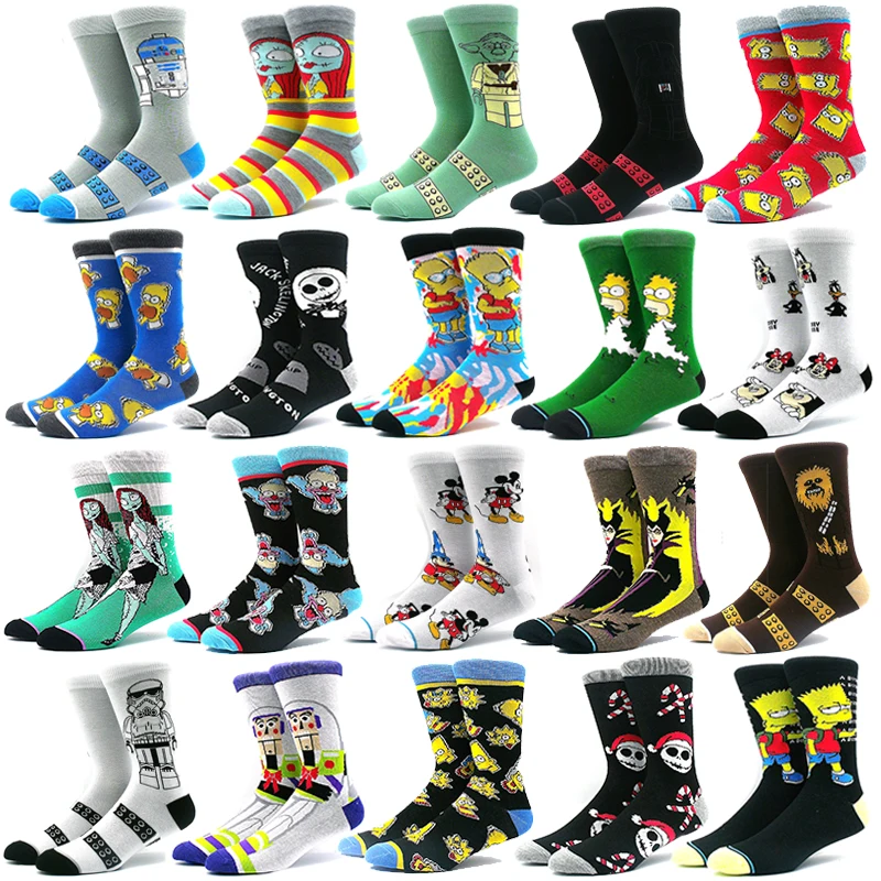 aliexpress.com - 1 pair of new men’s anime movie women’s socks cotton stockings men’s role-playing calf socks crew personality hip-hop fun socks