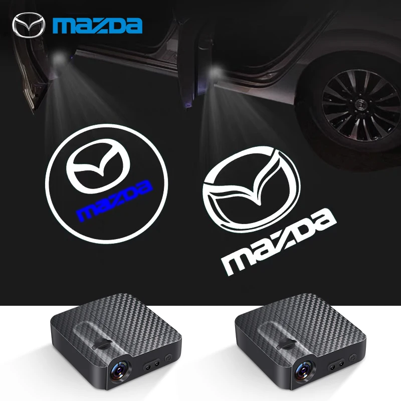1/2Pcs Led Welcome Lights Car Door Emblem Proiettore Lampade Per Mazda 3 Cx5 6 2 Cx3 323 626 Rx7 Rx8 Mx3 Mx5 Axela Atenza Demio Ms