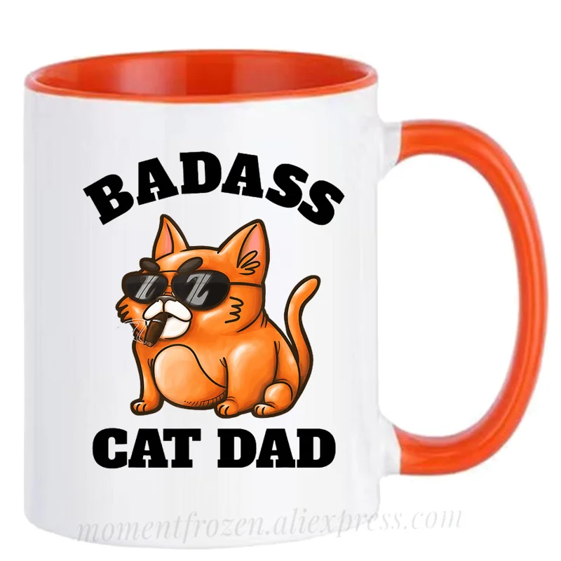 

Cat Dad Coffee Mugs Ceramic Tea Cups Daddy Papa Father Gifts Coffeeware Home Decal Teaware Milk Tableware Beer Wine Drinkware