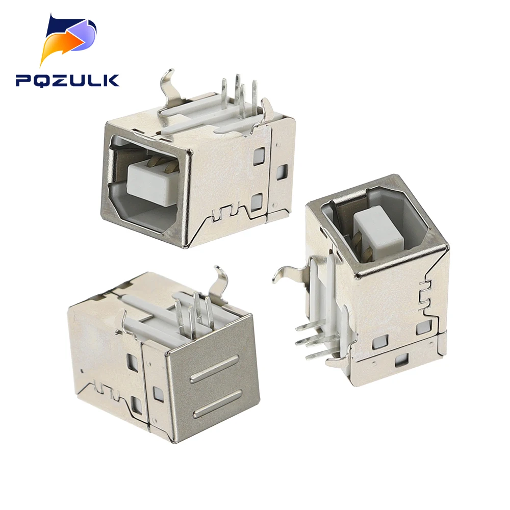 

100pcs B female 90 degree square port USB base printer interface USB data interface USB socket USB interface