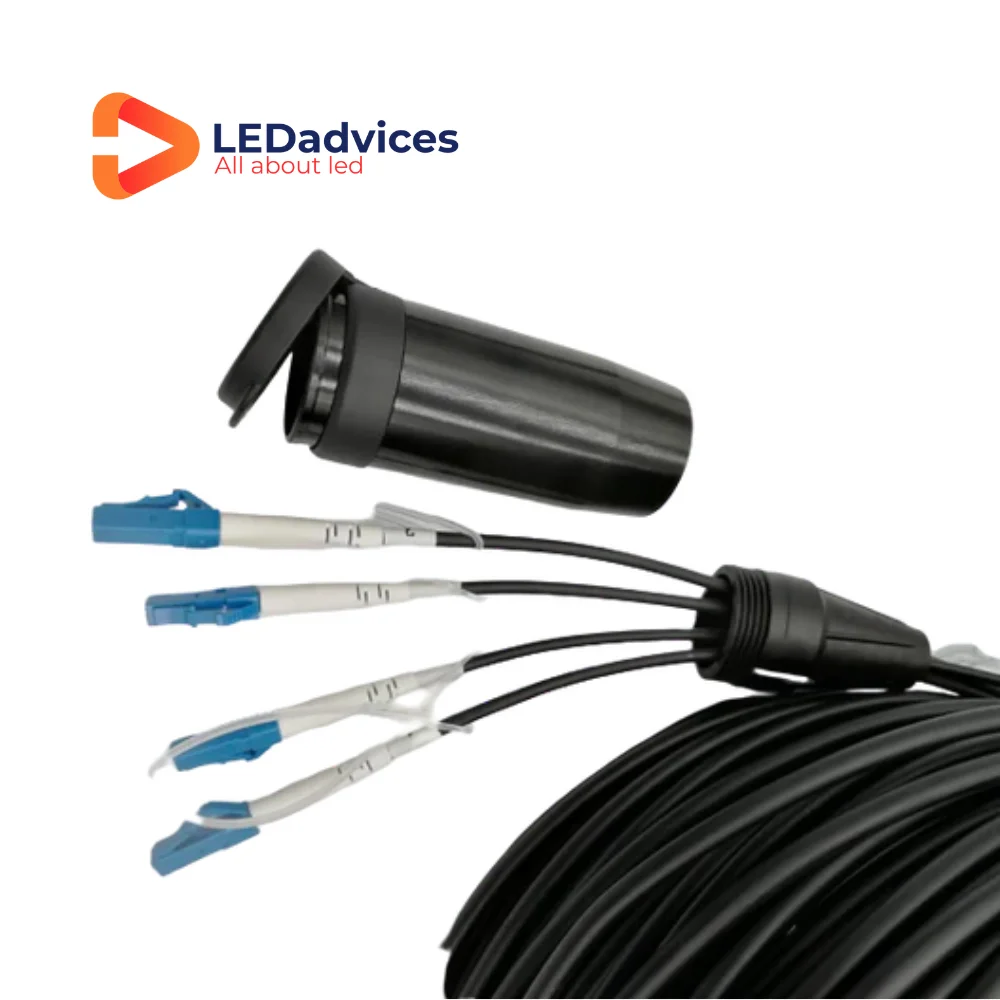 Core 4/6/8/12 200m LC-LC Armored Fiber Cables For LED Screens 10 Gigabits Wire Roulette TPU Jacket Rental Event Display