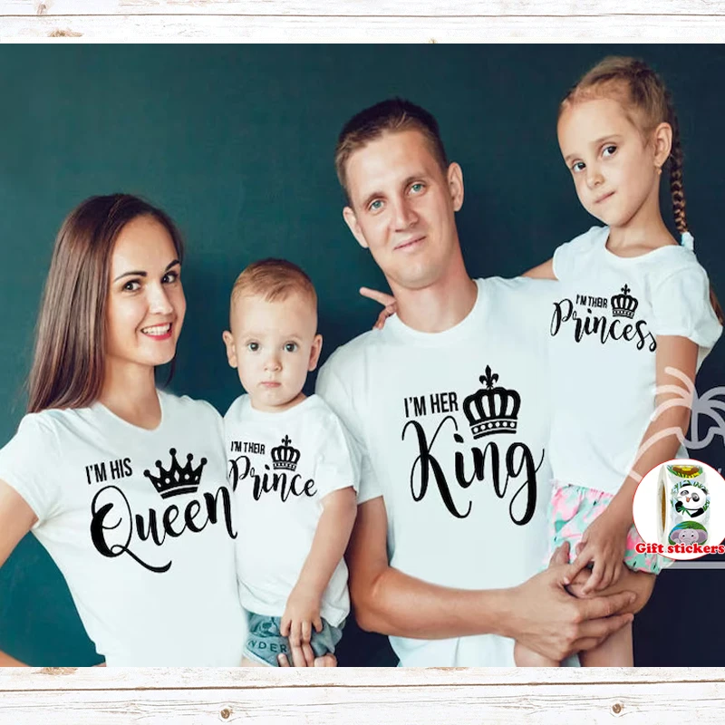 

King and Queen T Shirts King Queen Prince Princess T Shirt Family Outfit Family Matching Shirt King Queen Princess Shirts Family