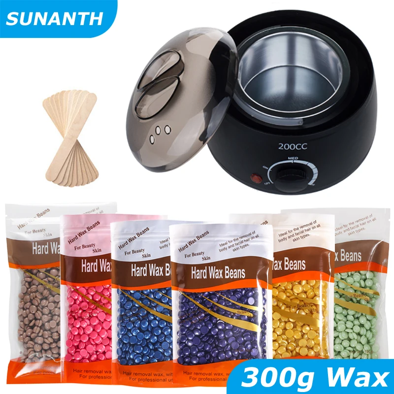 Hair Removal Wax Machine Wax Heater and Beans Kit Depilatory Epilator Paraffin Warmer Heating Machine