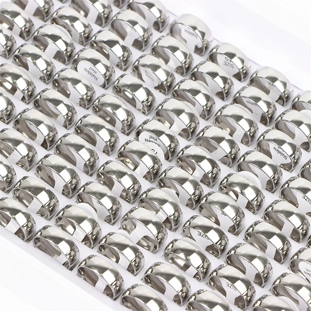 20 Teile/los Mode Klassische Glatte Sphärische Edelstahl Ring Paar Schwarz Gold Silber Farbe Hochzeit Schmuck Geschenke Großhandel – Detail 19