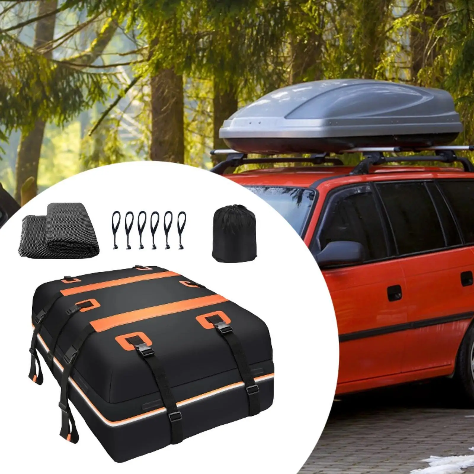 Car Roof Bag Rooftop Cargo Carrier Practical Travel Accessories Heavy Duty for All Cars with and without Rack 20 Cubic Feet Car Roof Bag Rooftop Cargo Carrier Practical Travel Accessories Heavy Duty for All Cars with and without Rack 20 Cubic Feet