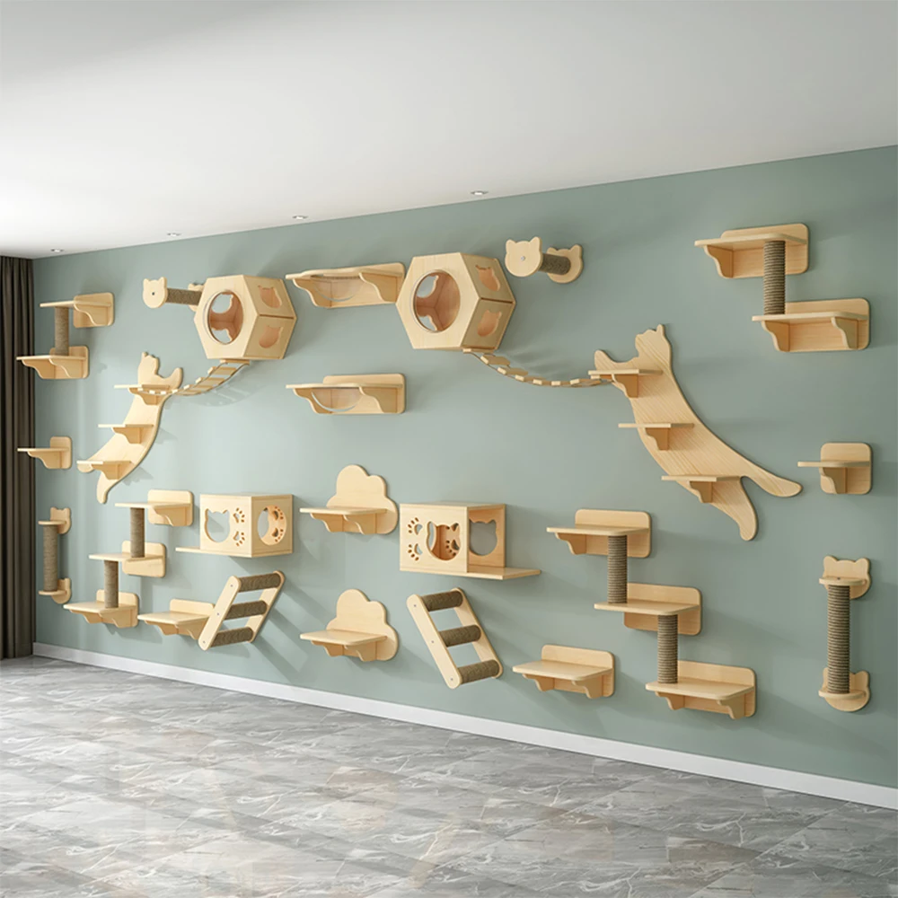 CatClimbingStairFurnitureWoodenShelvesforCatsPerchesActivity