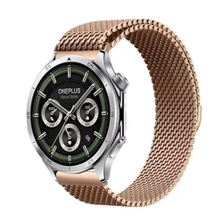 Magnetic Milanese Steel Wristband Strap - Adjustable - OPPO Watch X2 mini (Rose gold)