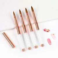 ANGNYA Kolinsky Sable Acrylic Brush Size 8#/10# Acrylic Brush Pro Rhinestone Metal Handle Kolinsky Sable Acrylic Nail Brushes 1