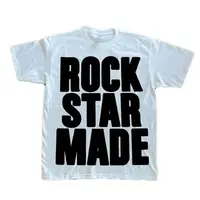 Rock Goth Fashion Men's Punk Grunge Hip Hop Rap Vintage Letter Print Short T-Shirt Casual Oversized Y2K Cotton Streetwear 2