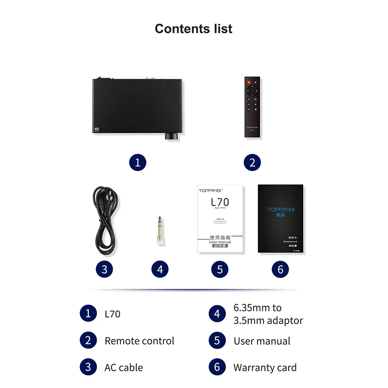 TOPPING E70V Decoder + TOPPING L70 Headphone Amplifier+XLR Cable