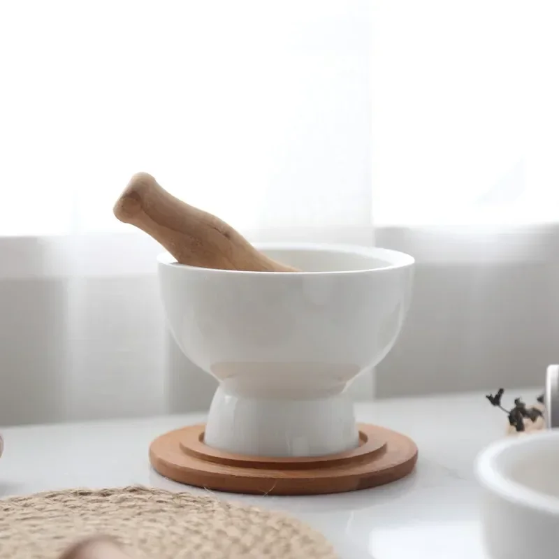 Household ceramic pepper grinder pepper masher grinder food mortar and pestle