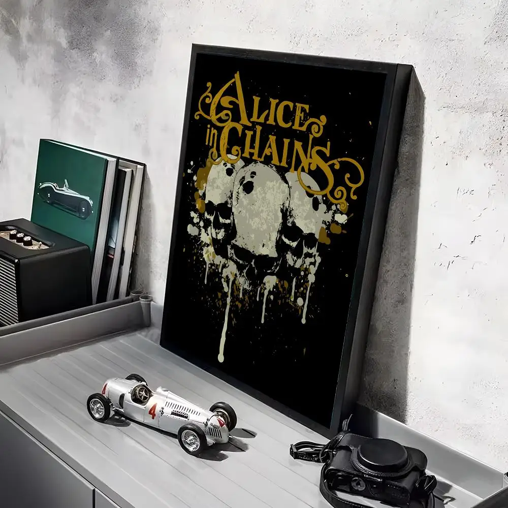A-Alice in Ketten Band Poster Aufkleber Wandmalerei Selbstklebende Dekoration für Schlafzimmer Wohnzimmer Zuhause HD Wandtattoos Geschenk – Detail 20