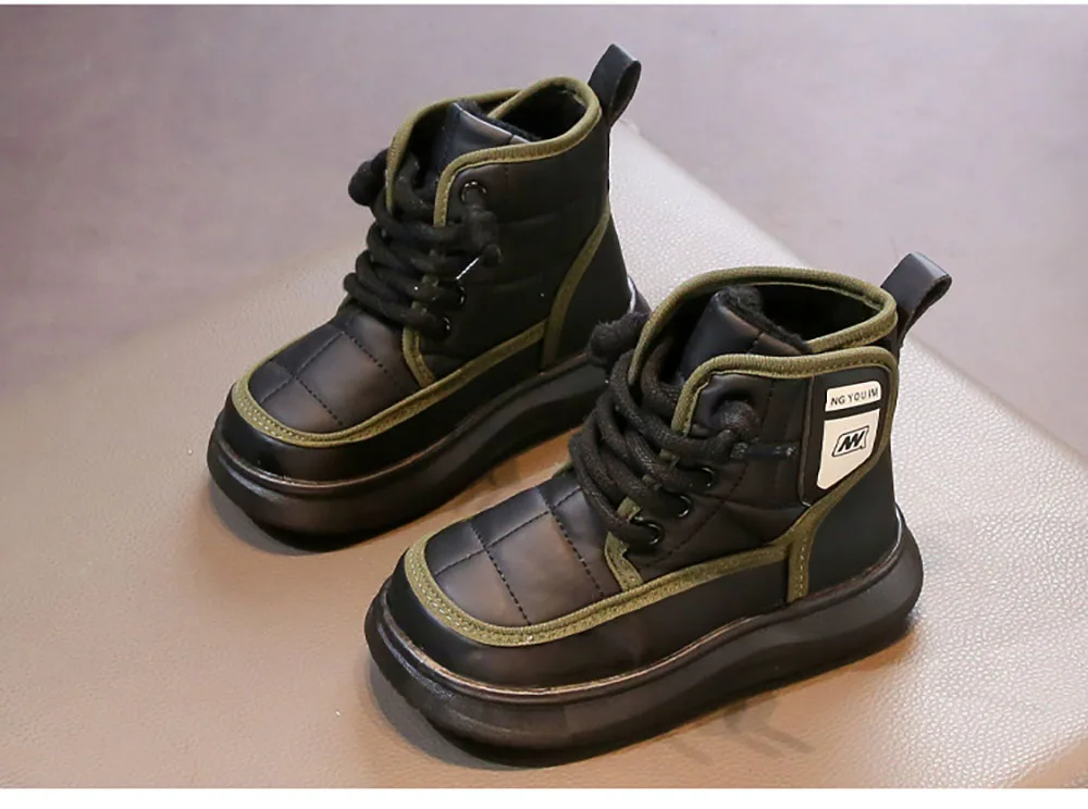 2024 Tendenza Moda Bambini Neve Antiscivolo Adolescente Ragazza Peluche Stivali Morbidi Suola Finta Pelliccia Cotone Scarpe Per Ragazzi_voghion.com