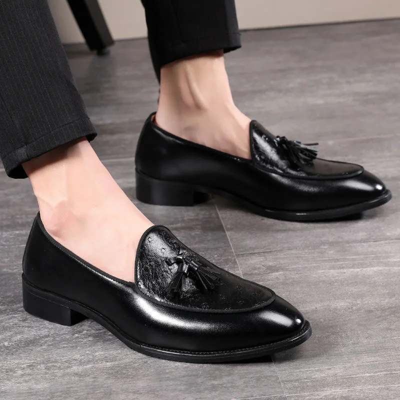 

2023 Hot Sale Dress Shoes For Men Slip-on Tassel Loafers Mens Comfortable Man Platform Leather Shoes Popular Adult Business Shoe
