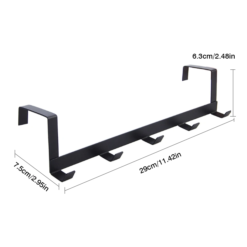 Door hook Over The Door Towel Hanger Rack Home Kitchen Bedroom Bathroom Door-mounted Towel Hook Holder Black