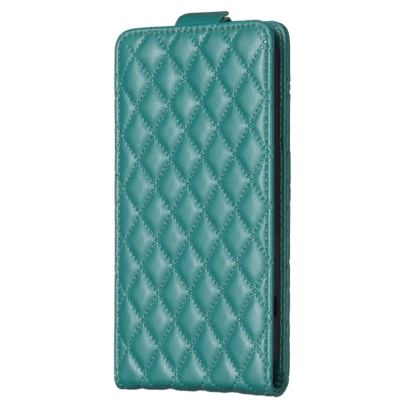 Grid Pattern Vertical Flip Phone Case with Card Slots - Stylish Protective Cover