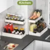 Under Sink Organizers and Storage, L-Shape Kitchen Bathroom Organization, 2-Tier Sliding Storage Under Sink Cabinet Organizer 4