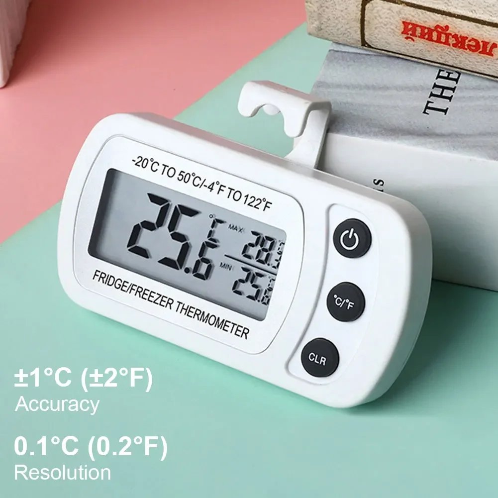 Paquete De 6 Termómetros Digitales Para Refrigerador, Termómetro Impermeable Para Congelador Termometro De Alta Precision Con Gancho Para Cocina Y