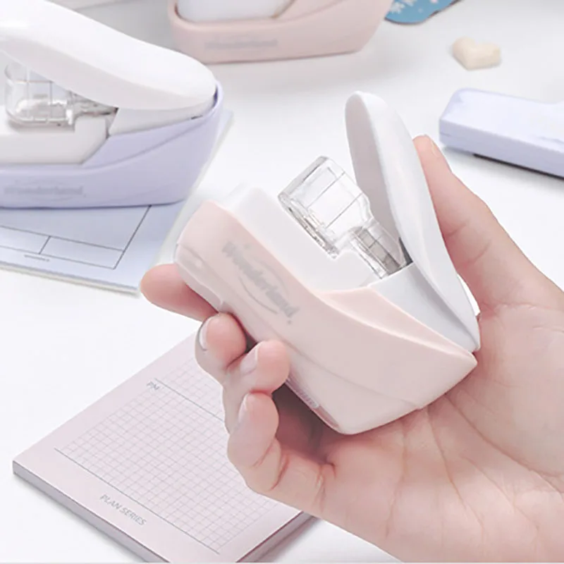 Mini No Nails Easy Effortless Stapler book Stapling Stapler Without Staple Office Binding Supplies School Supplies stapleless stapler