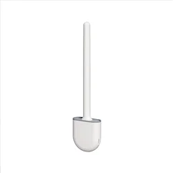 Silicone Wall - Mounted Quick - Dry Toilet Brush with Holder for Efficient Deep Cleaning (White)